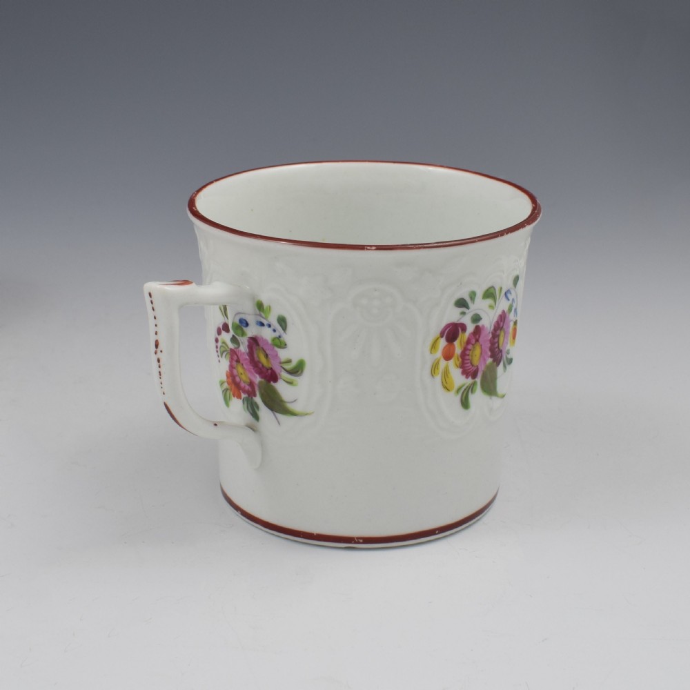Coalport Porcelain Dulong Blind Moulded Floral Coffee Can c.1815 View II