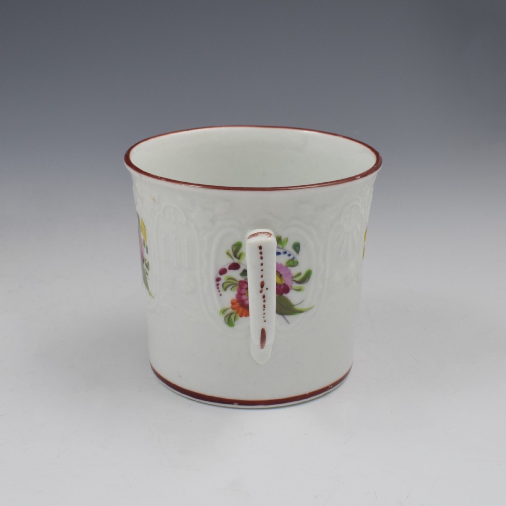 Coalport Porcelain Dulong Blind Moulded Floral Coffee Can c.1815 View III