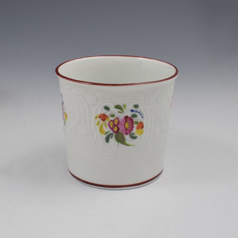 Coalport Porcelain Dulong Blind Moulded Floral Coffee Can c.1815 View VI