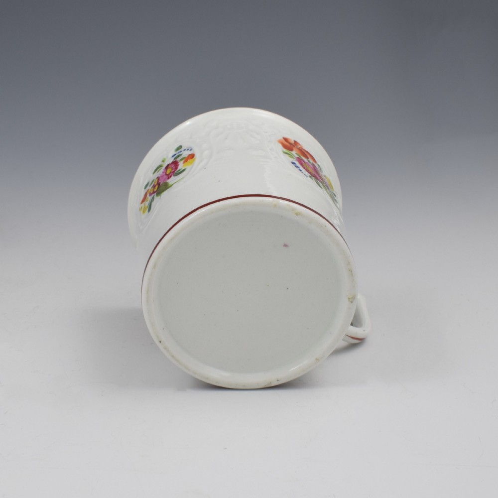 Coalport Porcelain Dulong Blind Moulded Floral Coffee Can c.1815 View VII