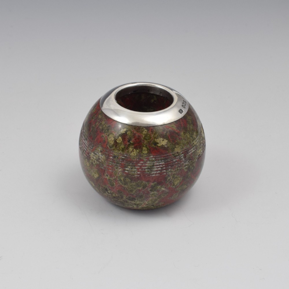 George V Silver & Serpentine Marble Match Striker View III
