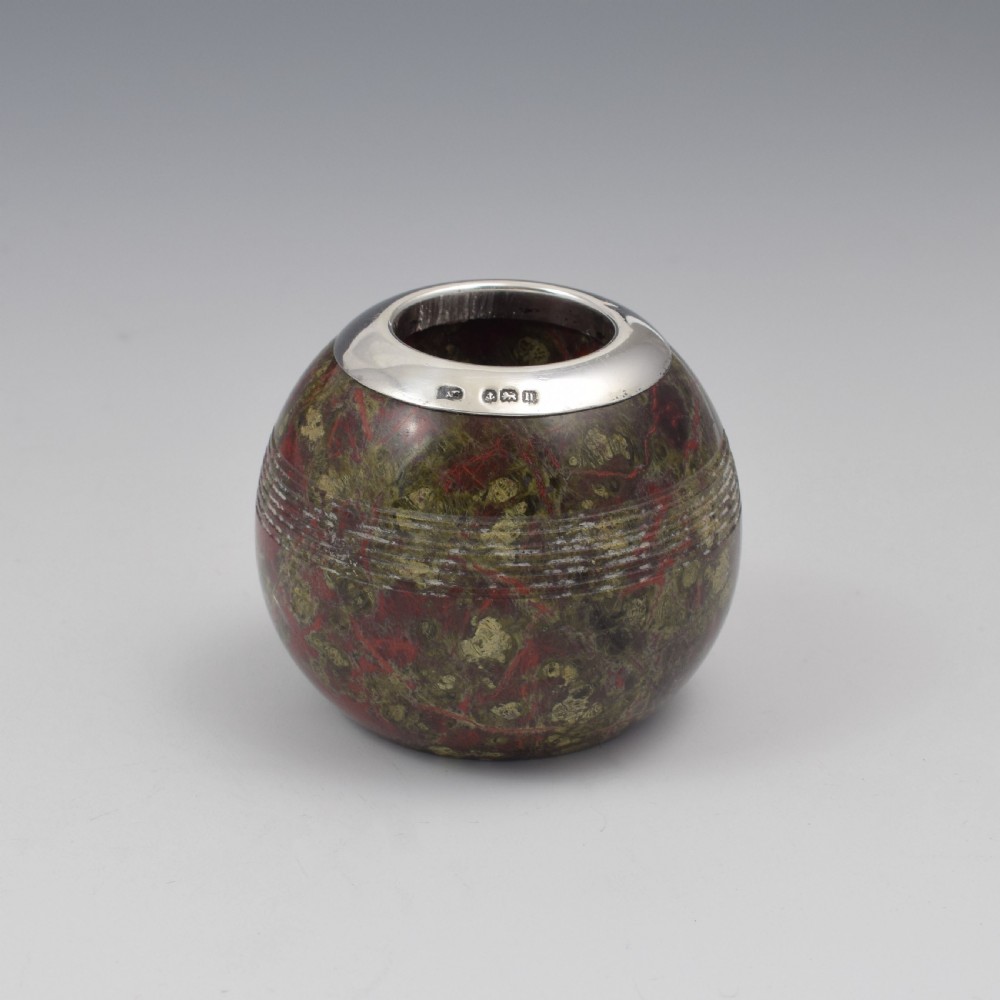 George V Silver & Serpentine Marble Match Striker View IV