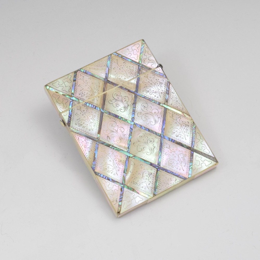 Victorian Mother Of Pearl & Abalone Visiting Card Case