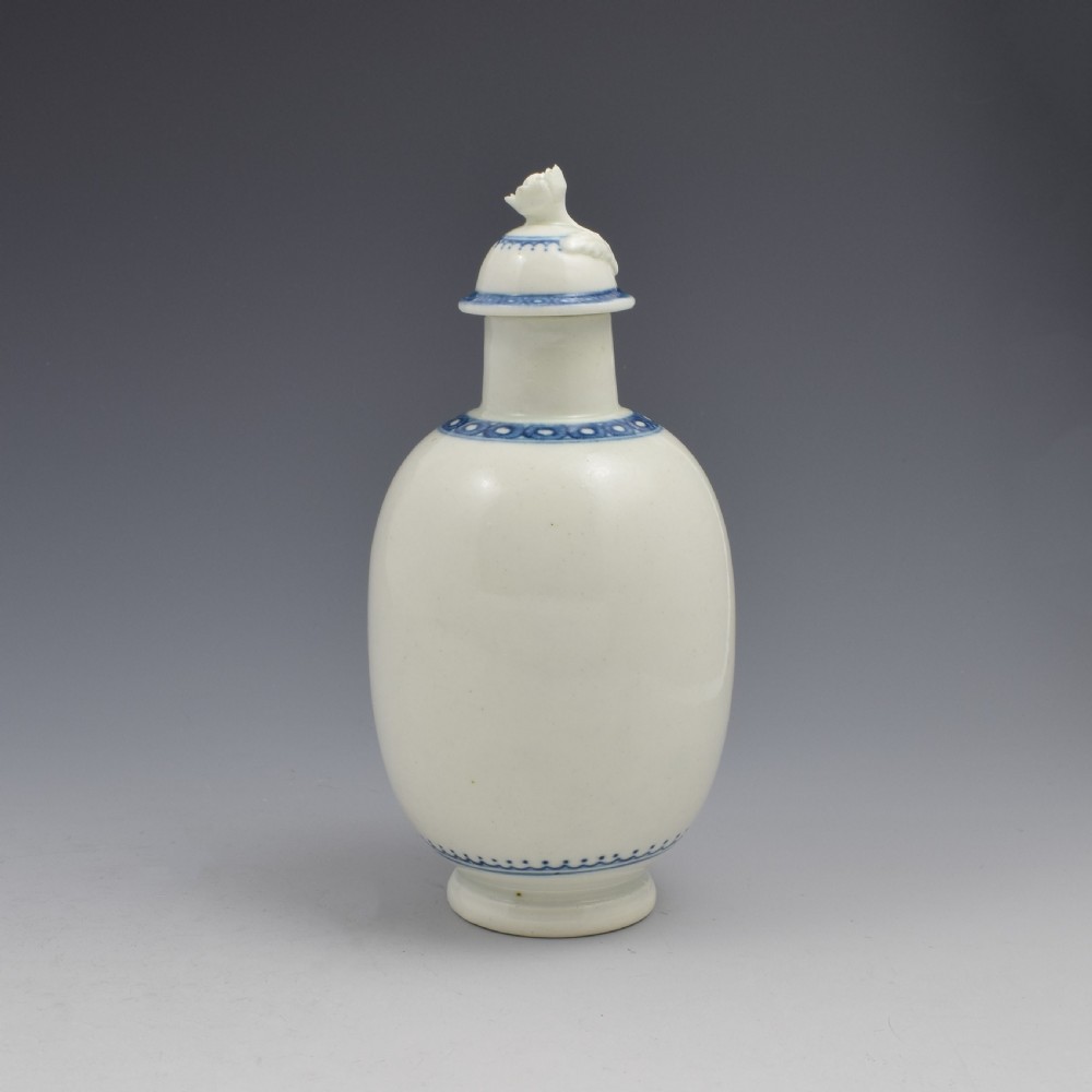 First Period Worcester Porcelain Tea Canister Ex-Zorensky View III