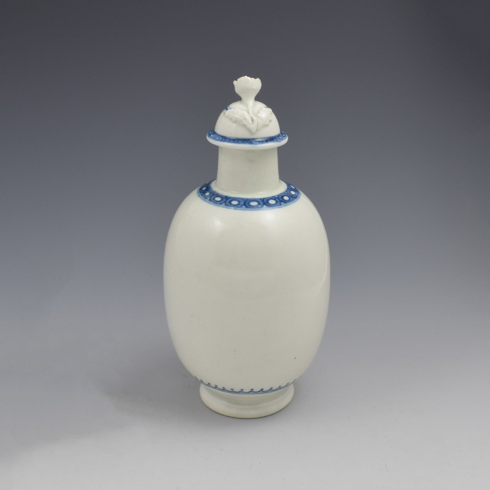 First Period Worcester Porcelain Tea Canister Ex-Zorensky View V