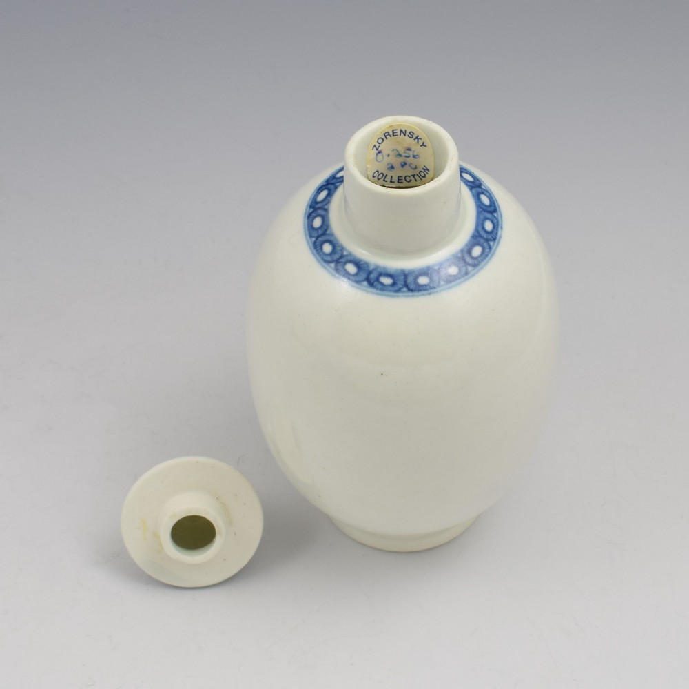 First Period Worcester Porcelain Tea Canister Ex-Zorensky View VI