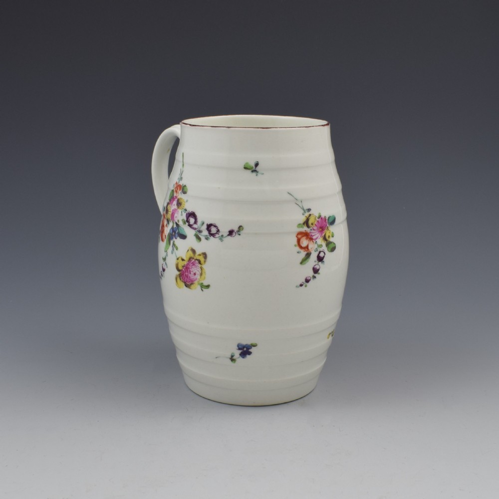 Fine Derby Porcelain Barrel Shaped Cider Mug c.1760-1765 View IV