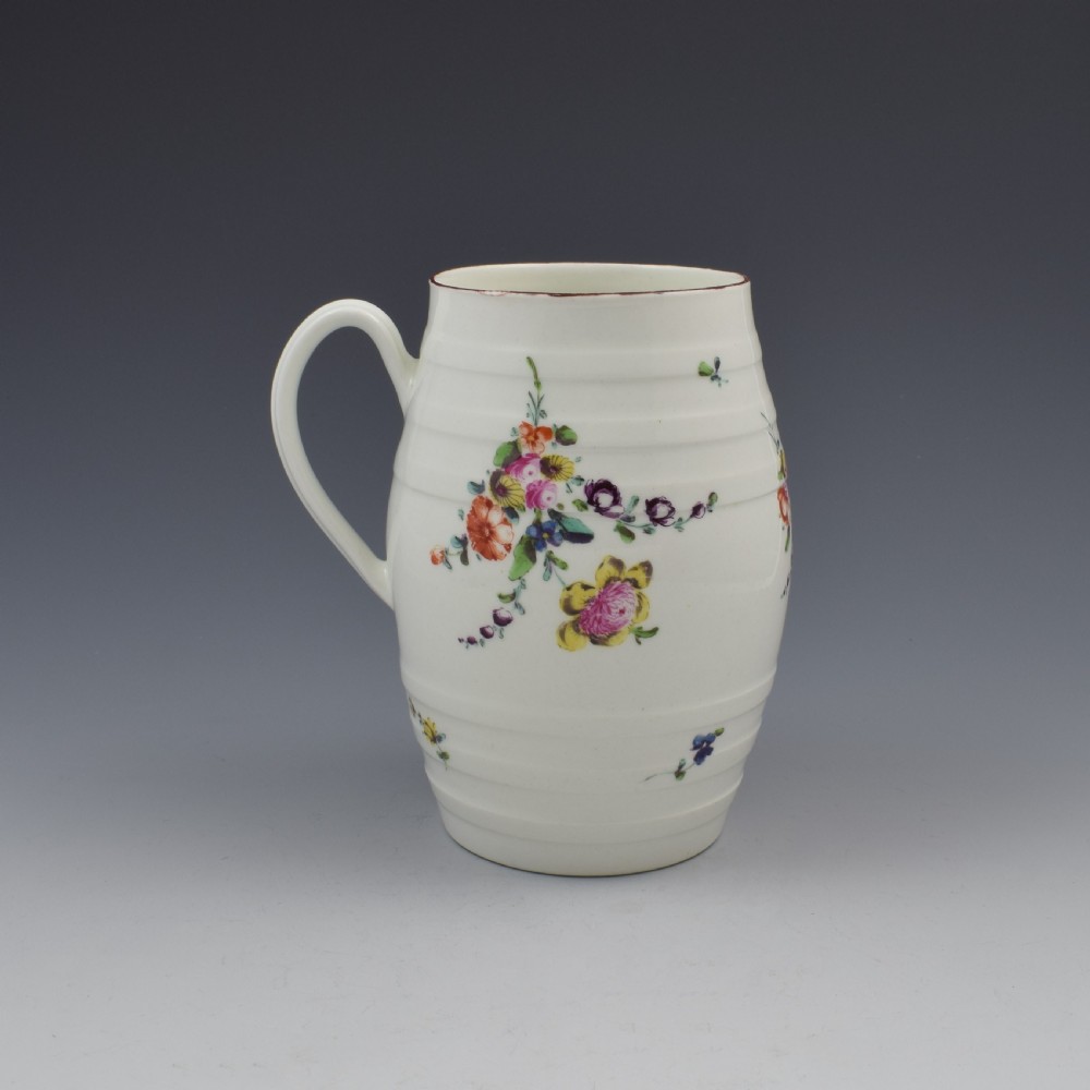 Fine Derby Porcelain Barrel Shaped Cider Mug c.1760-1765 View V