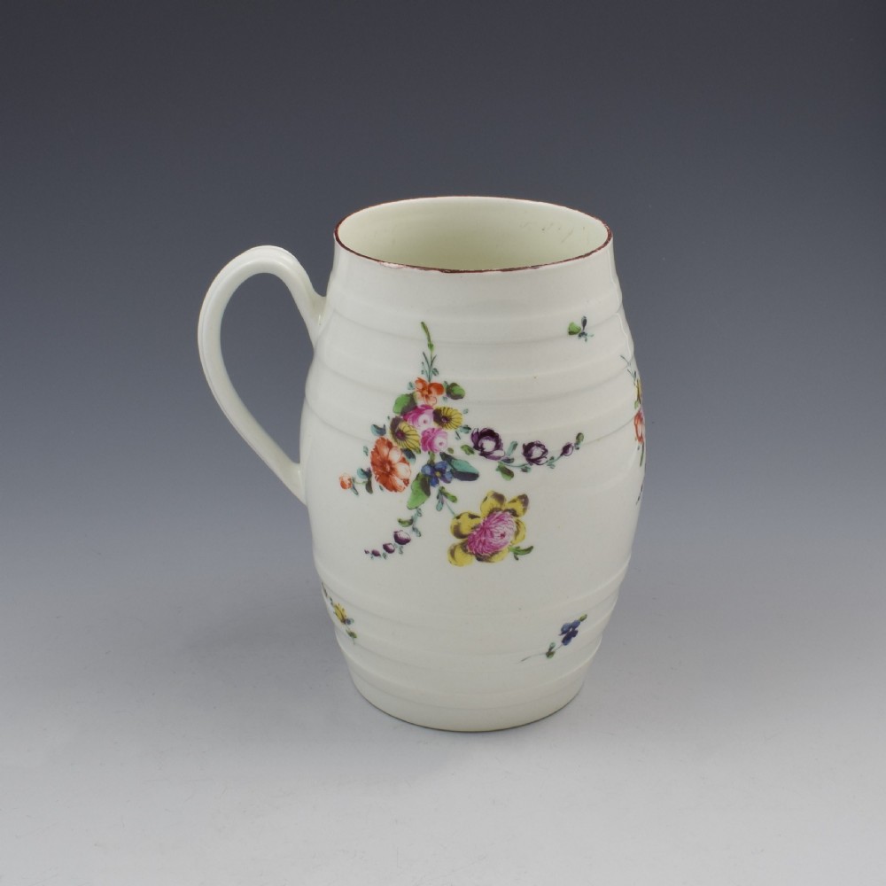 Fine Derby Porcelain Barrel Shaped Cider Mug c.1760-1765 View XI