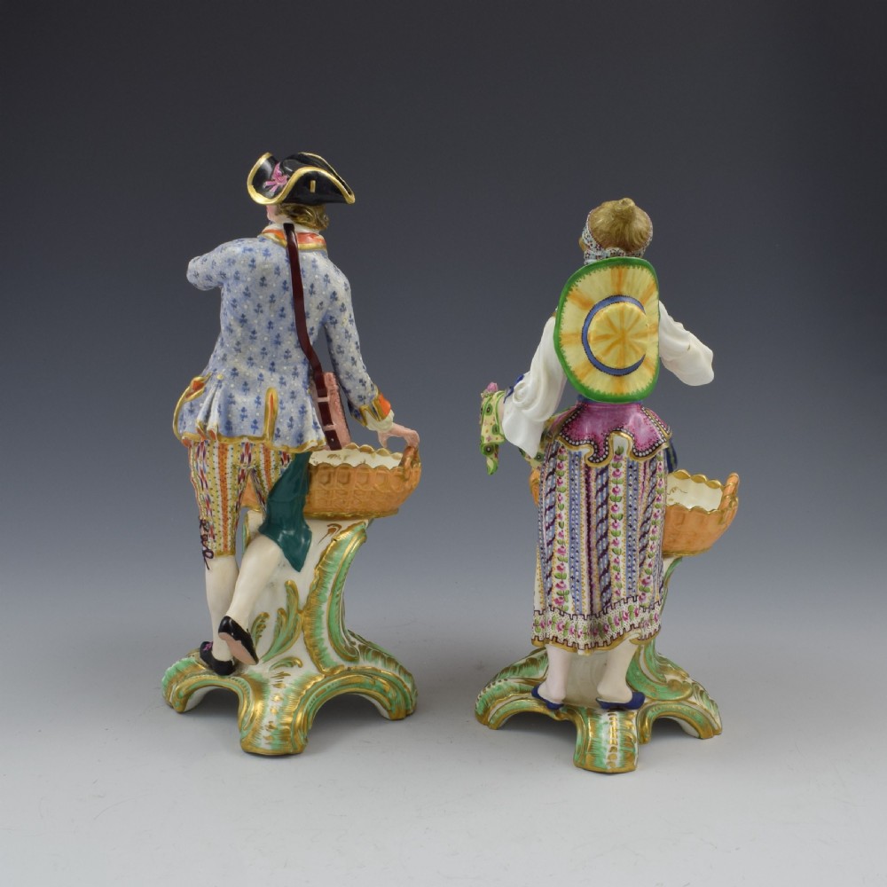 Fine Pair Minton Porcelain Sweetmeat Figures With Baskets Models 84 & 85 c.1830 View VI