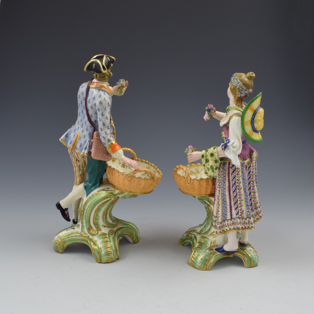 Fine Pair Minton Porcelain Sweetmeat Figures With Baskets Models 84 & 85 c.1830 View VII