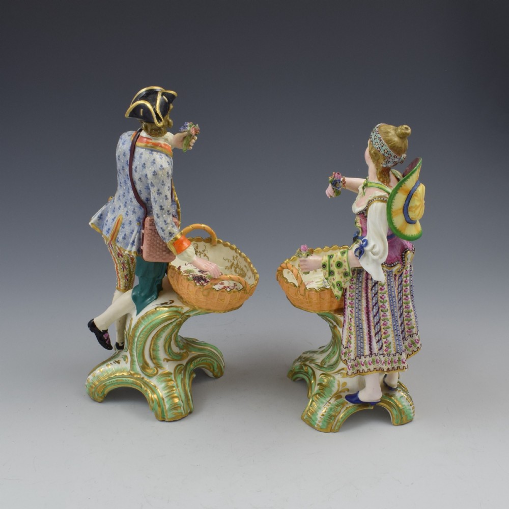 Fine Pair Minton Porcelain Sweetmeat Figures With Baskets Models 84 & 85 c.1830 View VIII