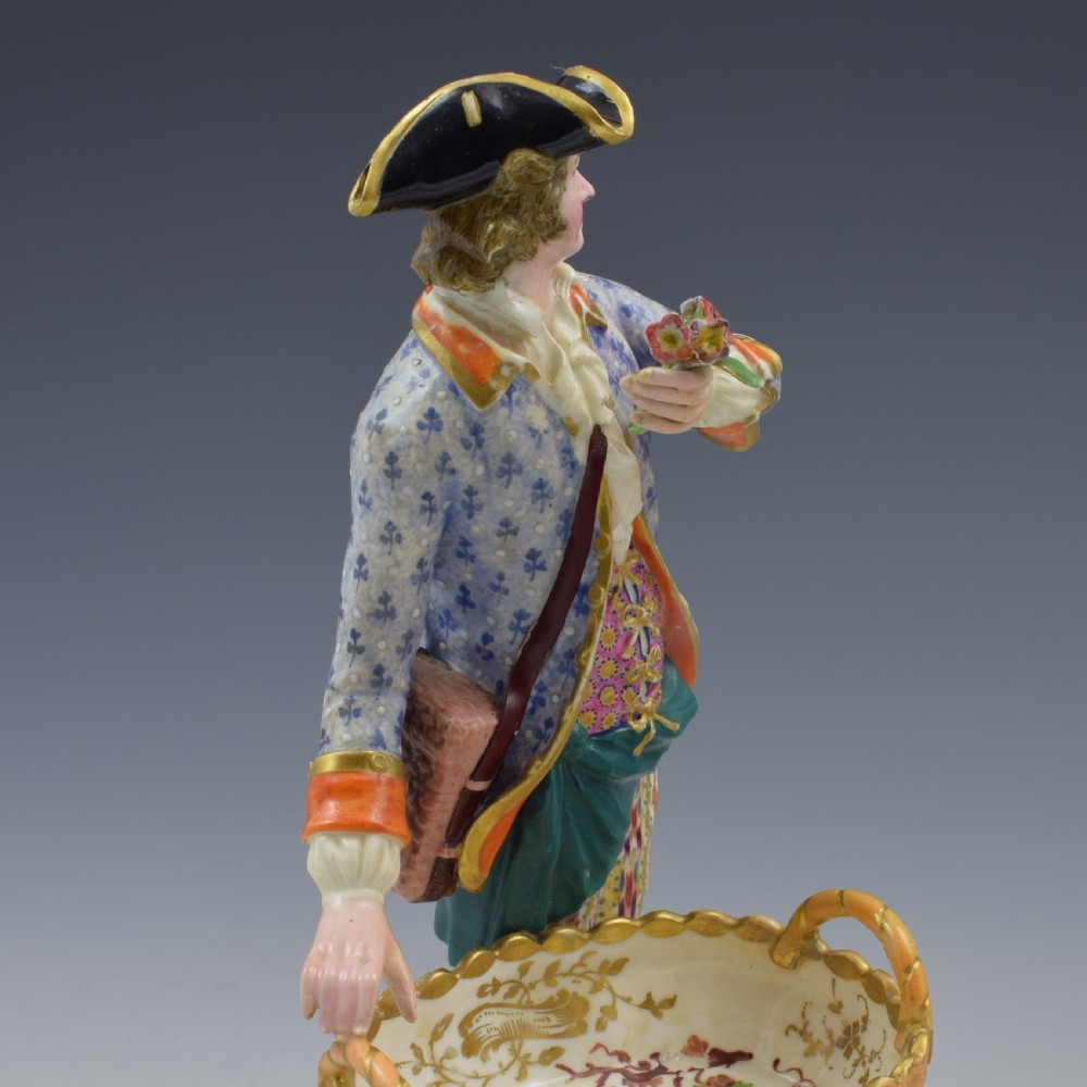 Fine Pair Minton Porcelain Sweetmeat Figures With Baskets Models 84 & 85 c.1830 View XX