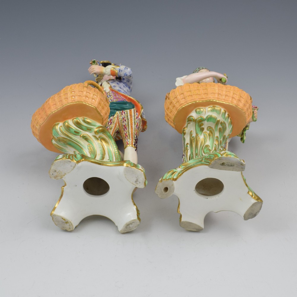 Fine Pair Minton Porcelain Sweetmeat Figures With Baskets Models 84 & 85 c.1830 View XXIII