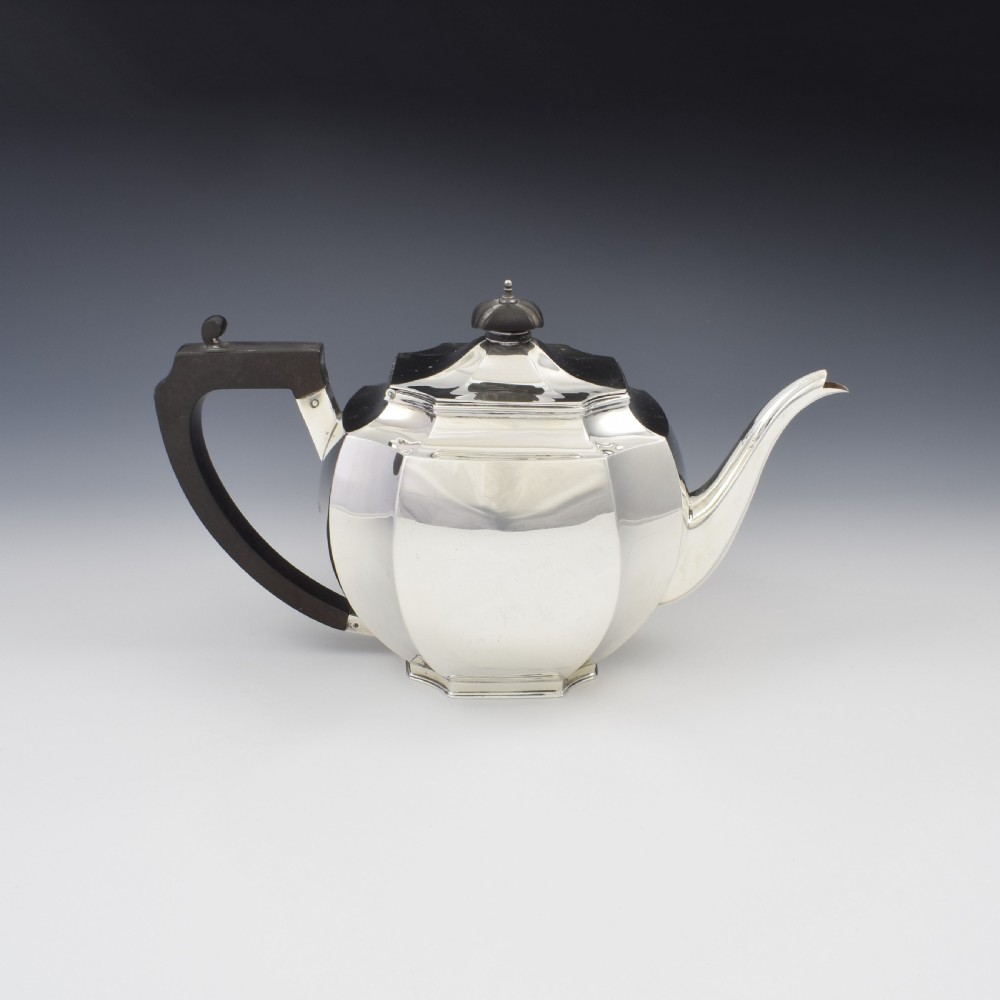 Art Deco Sterling Silver Tea Set Mappin & Webb 1932 View III