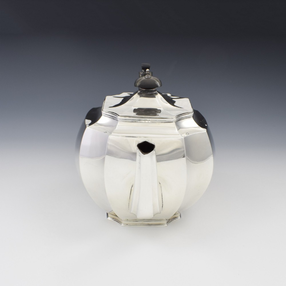 Art Deco Sterling Silver Tea Set Mappin & Webb 1932 View IV