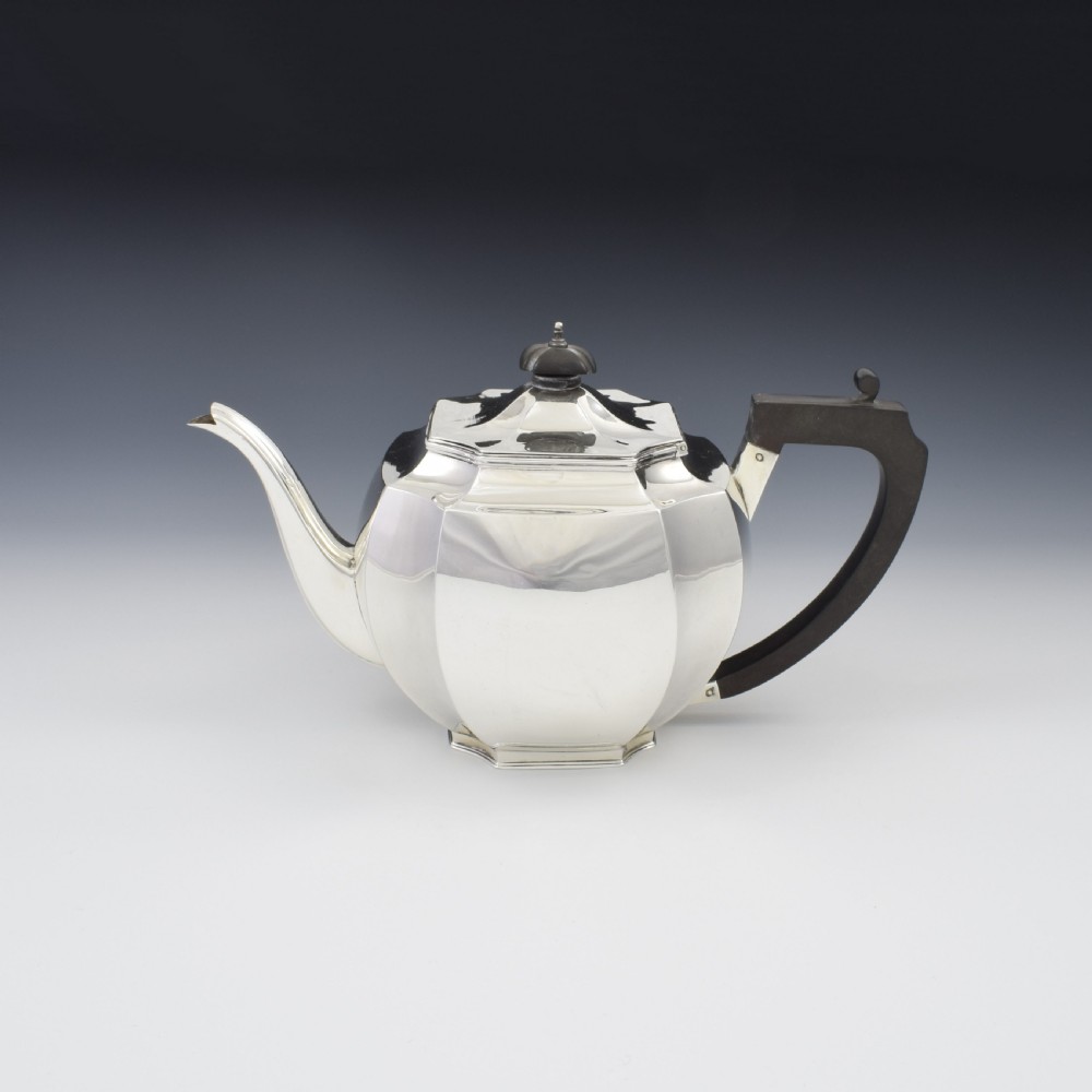 Art Deco Sterling Silver Tea Set Mappin & Webb 1932 View V