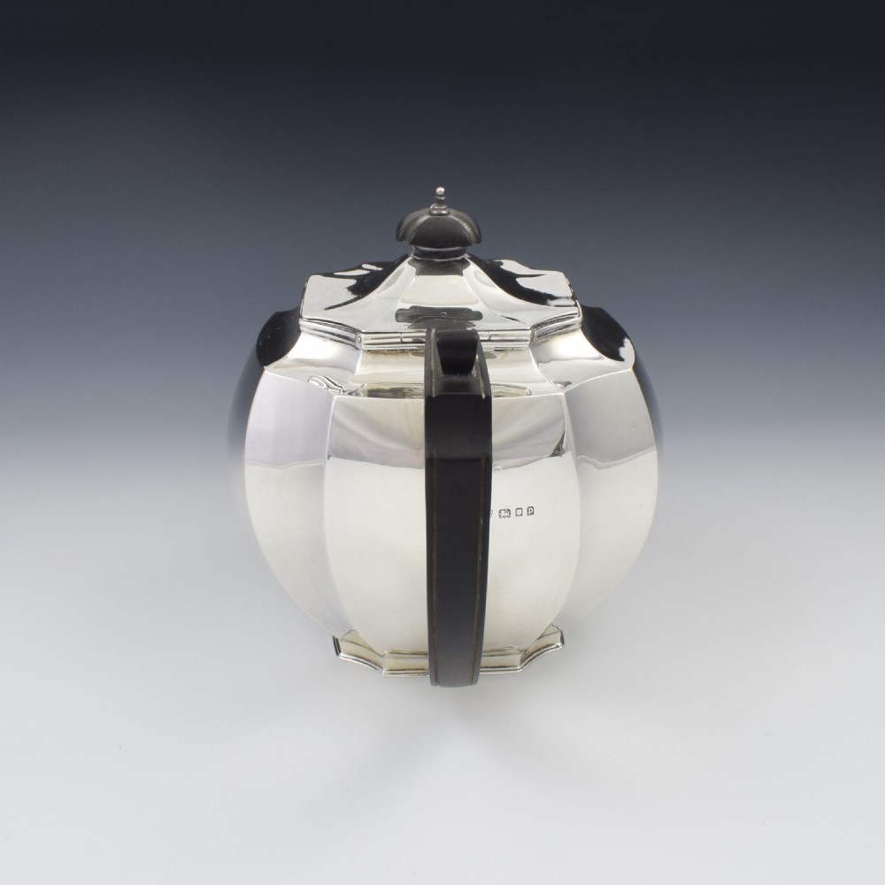 Art Deco Sterling Silver Tea Set Mappin & Webb 1932 View VI