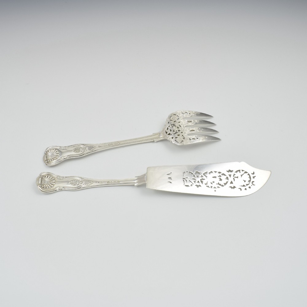 Fine Cased Set Of Victorian Silver Fish Servers 1867 View V