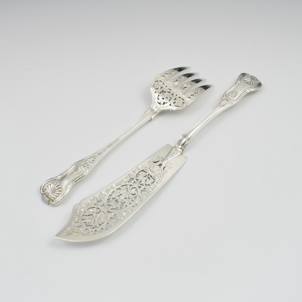 Fine Cased Set Of Victorian Silver Fish Servers 1867 View IX