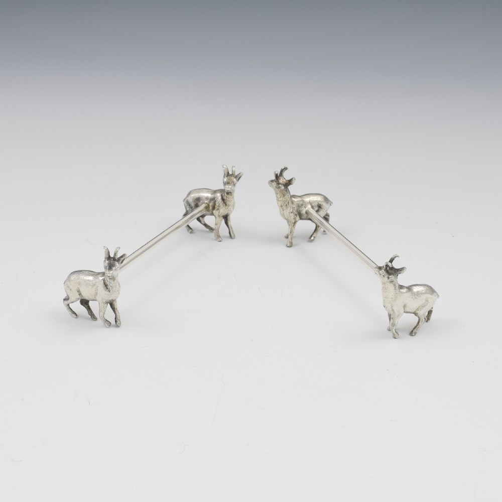 Pair Of WMF Silver Plated Goat Novelty Knife Rests c.1880 View II