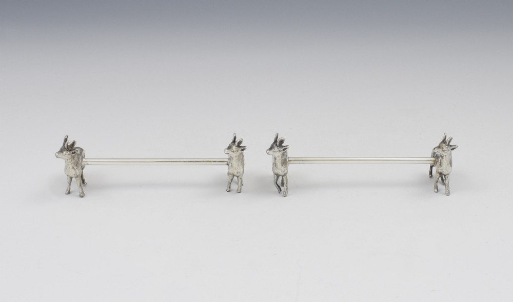 Pair Of WMF Silver Plated Goat Novelty Knife Rests c.1880 View IV