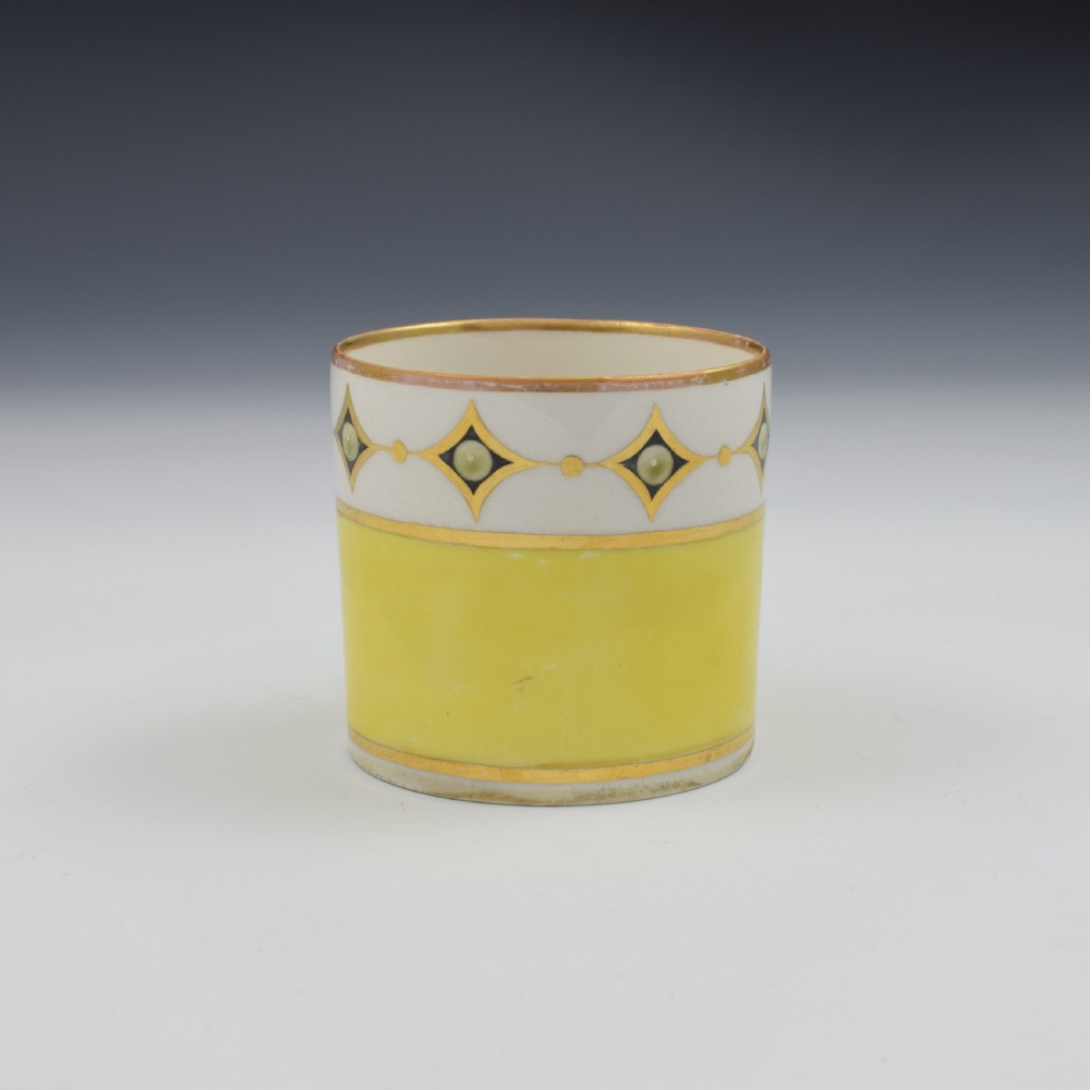 Georgian Derby Porcelain Yellow Ground Coffee Can c.1805 Pattern 619 View II