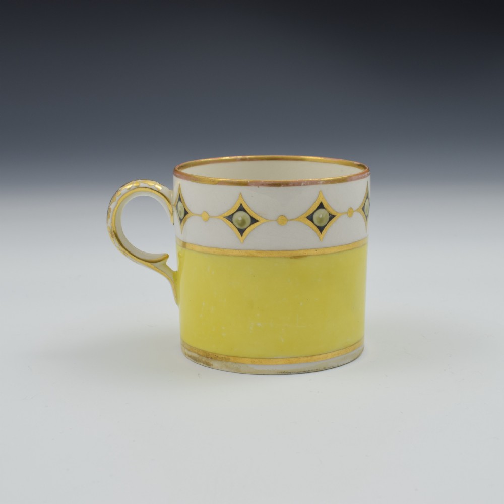 Georgian Derby Porcelain Yellow Ground Coffee Can c.1805 Pattern 619 View III