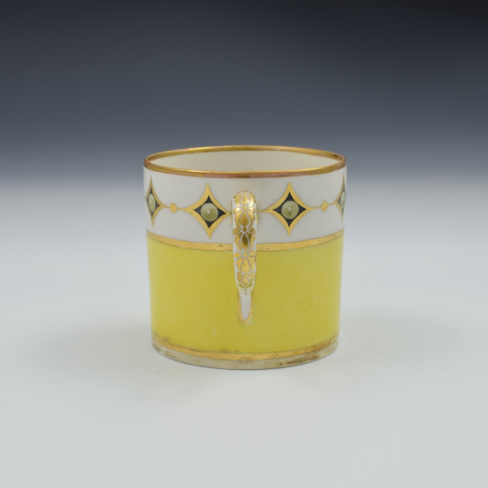 Georgian Derby Porcelain Yellow Ground Coffee Can c.1805 Pattern 619 View IV
