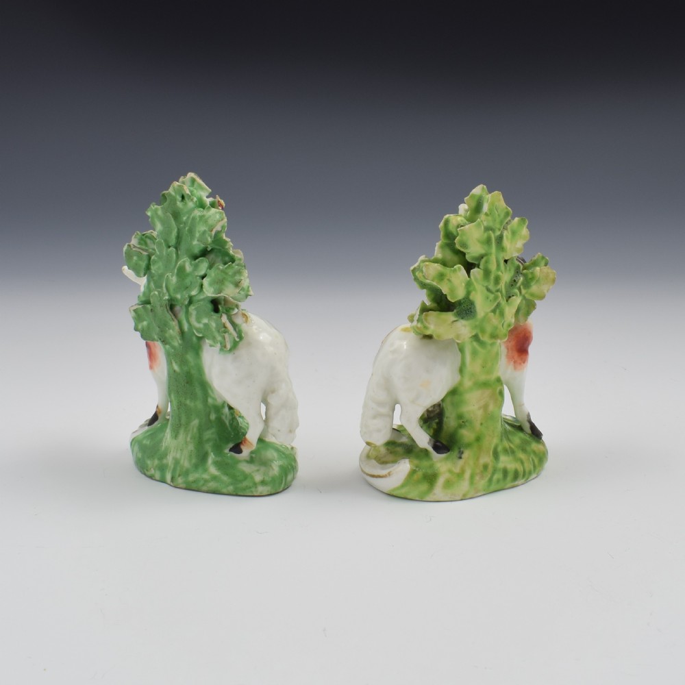 Pair Derby Porcelain Bocage Figures Of Sheep, Ram & Ewe, c.1770 View III