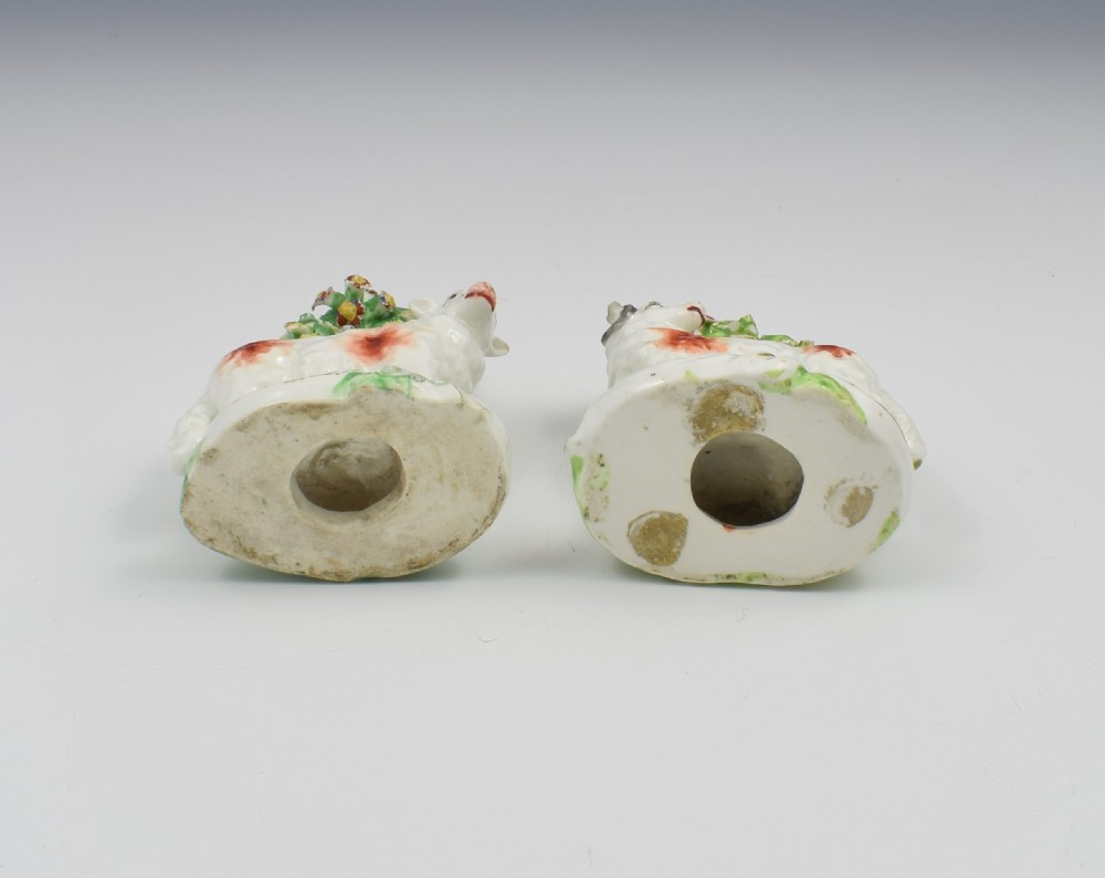 Pair Derby Porcelain Bocage Figures Of Sheep, Ram & Ewe, c.1770 View X