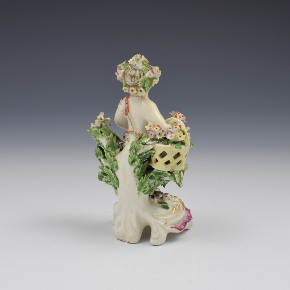 Derby Porcelain Figure Putto On Scrolled Base c.1765 View IV