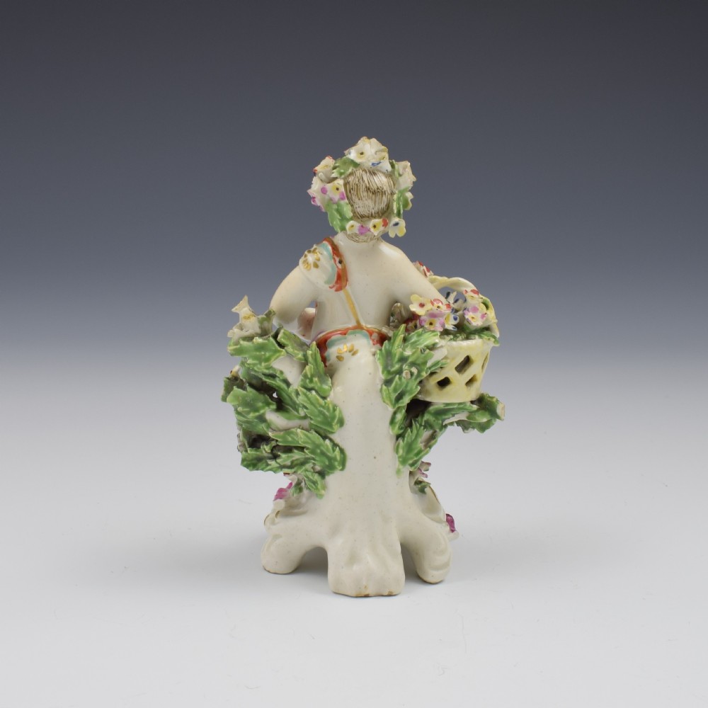 Derby Porcelain Figure Putto On Scrolled Base c.1765 View V