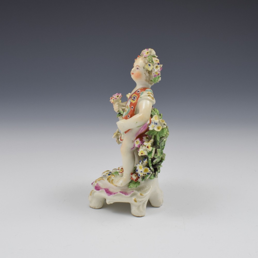 Derby Porcelain Figure Putto On Scrolled Base c.1765 View VII