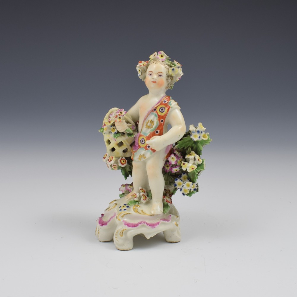 Derby Porcelain Figure Putto On Scrolled Base c.1765 View VIII