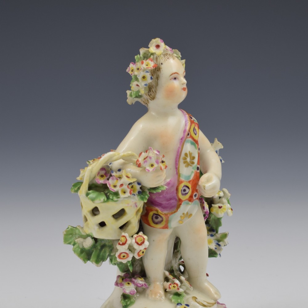 Derby Porcelain Figure Putto On Scrolled Base c.1765 View IX