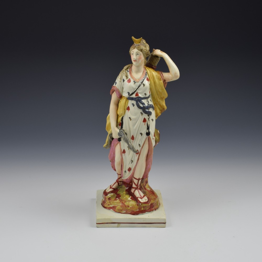 Large Staffordshire Pottery Pearlware Figure Of Diana c.1820