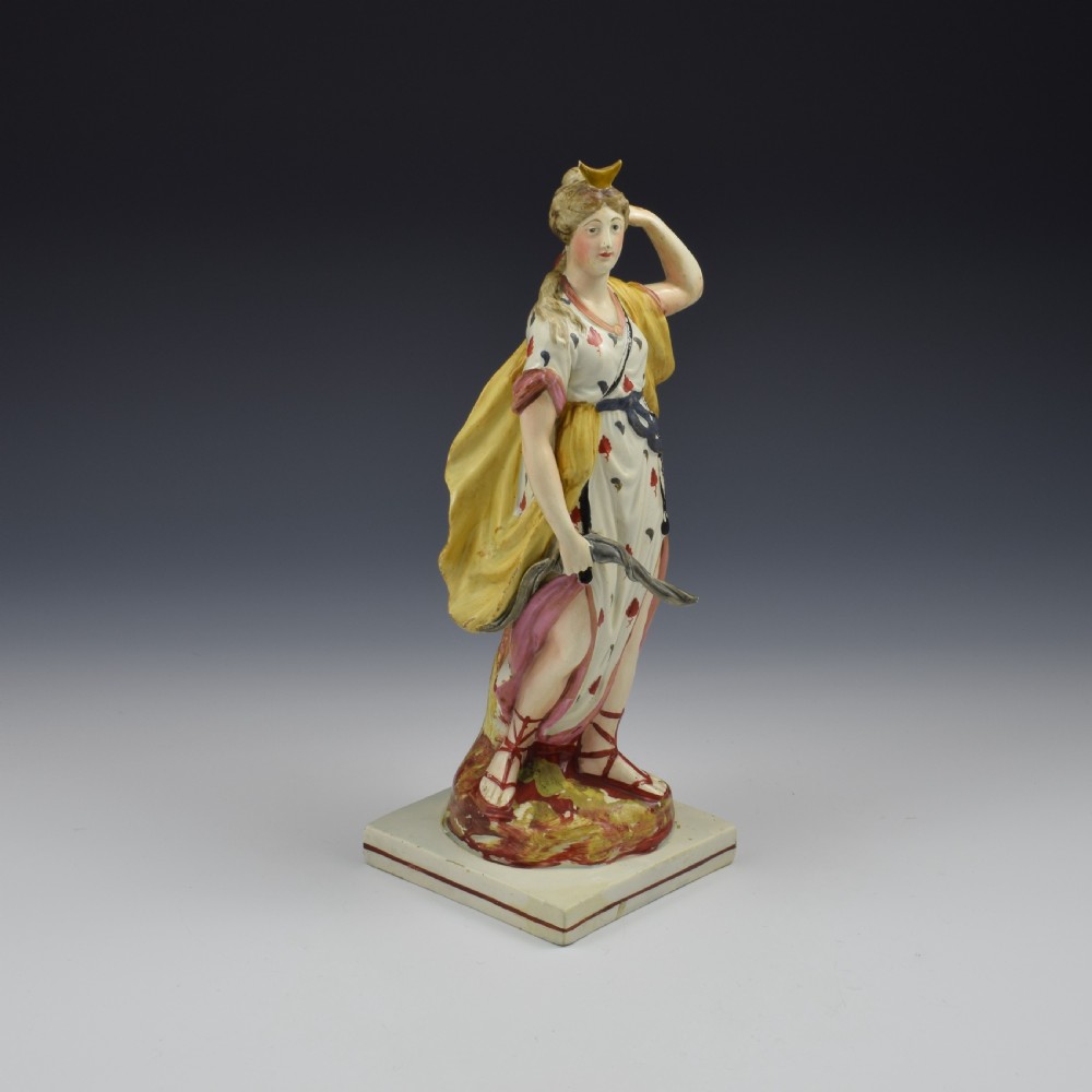 Large Staffordshire Pottery Pearlware Figure Of Diana c.1820 View II