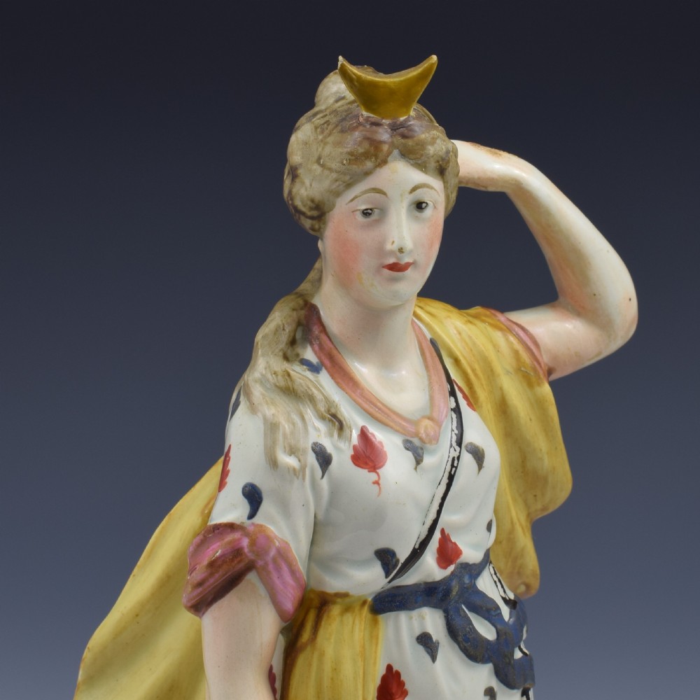 Large Staffordshire Pottery Pearlware Figure Of Diana c.1820 View X