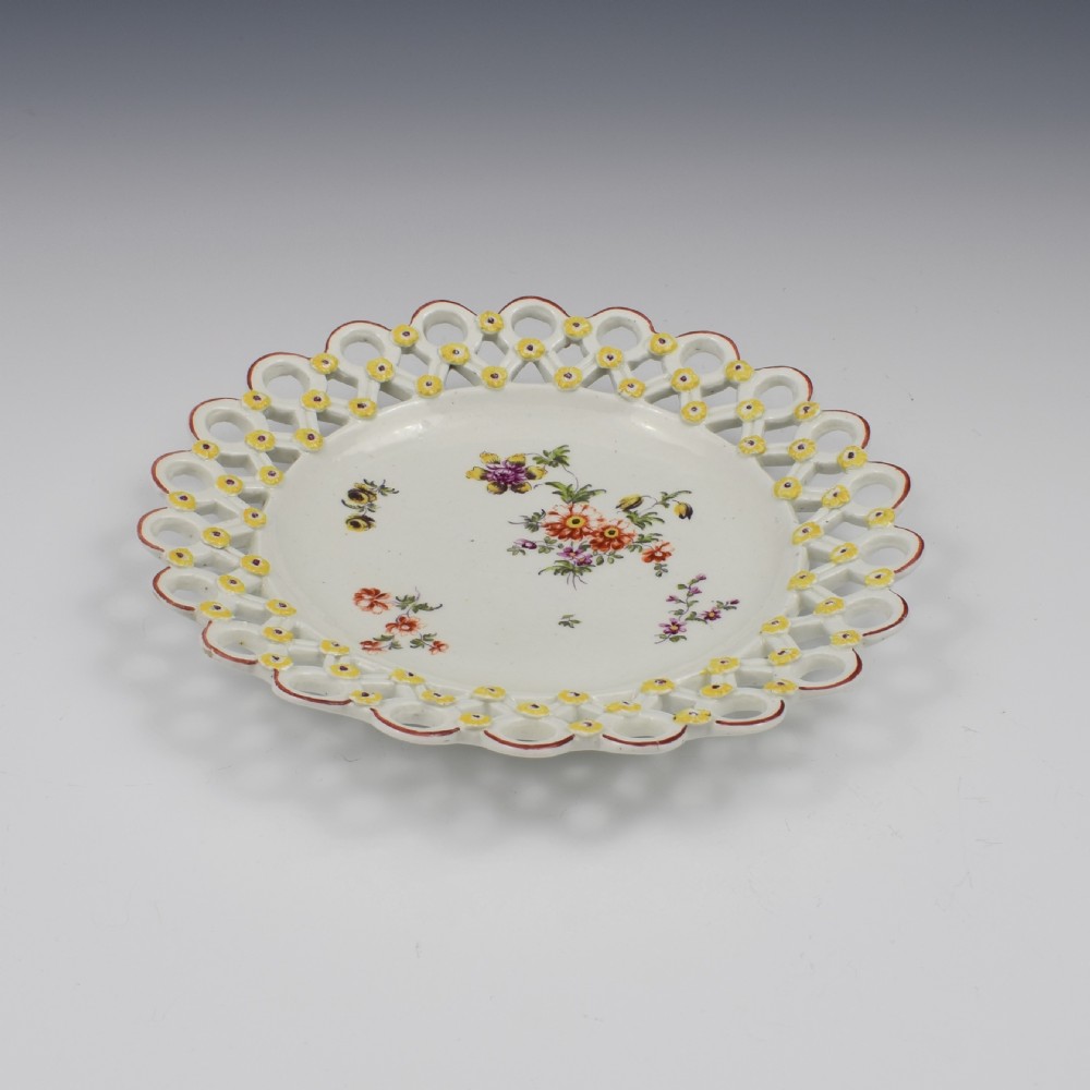 Derby Porcelain Cotton Stem Painter Spectacle Plate c.1760 View II