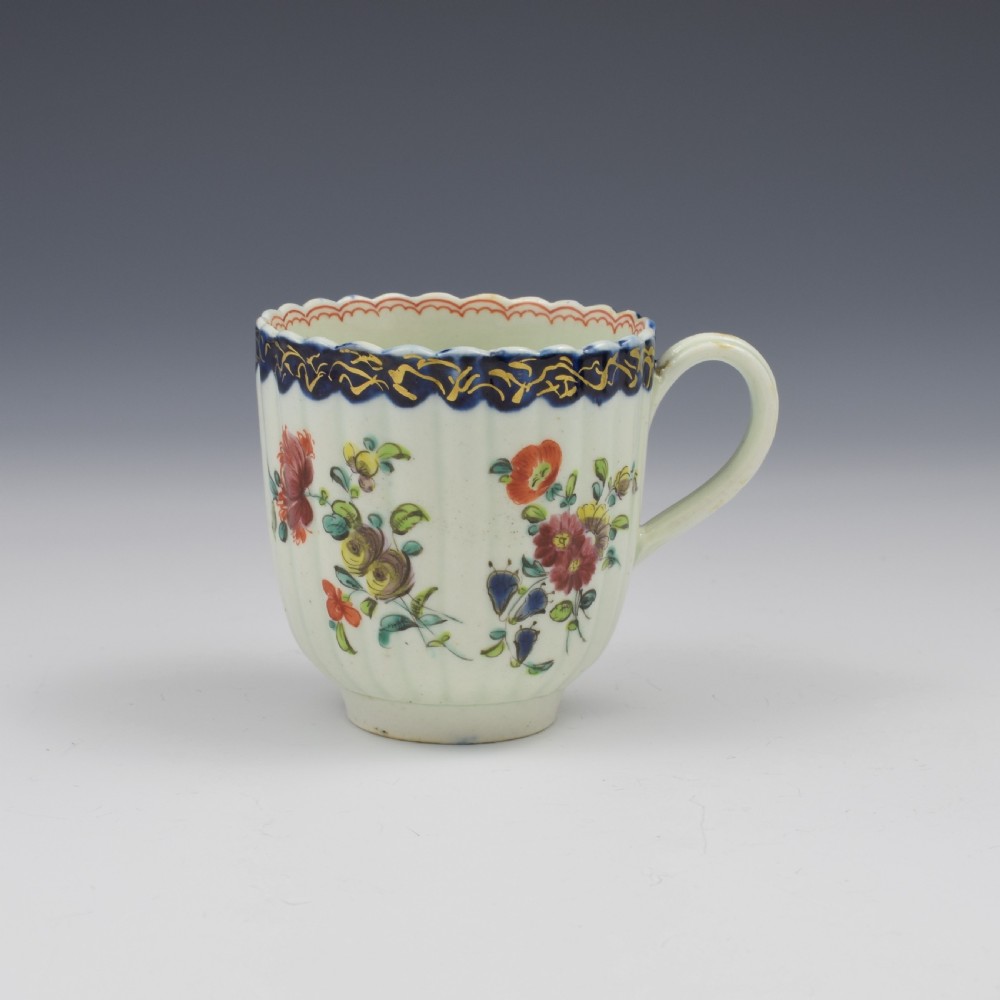 Pennington Liverpool Porcelain Fluted Polychrome Coffee Cup c.1770 View IV