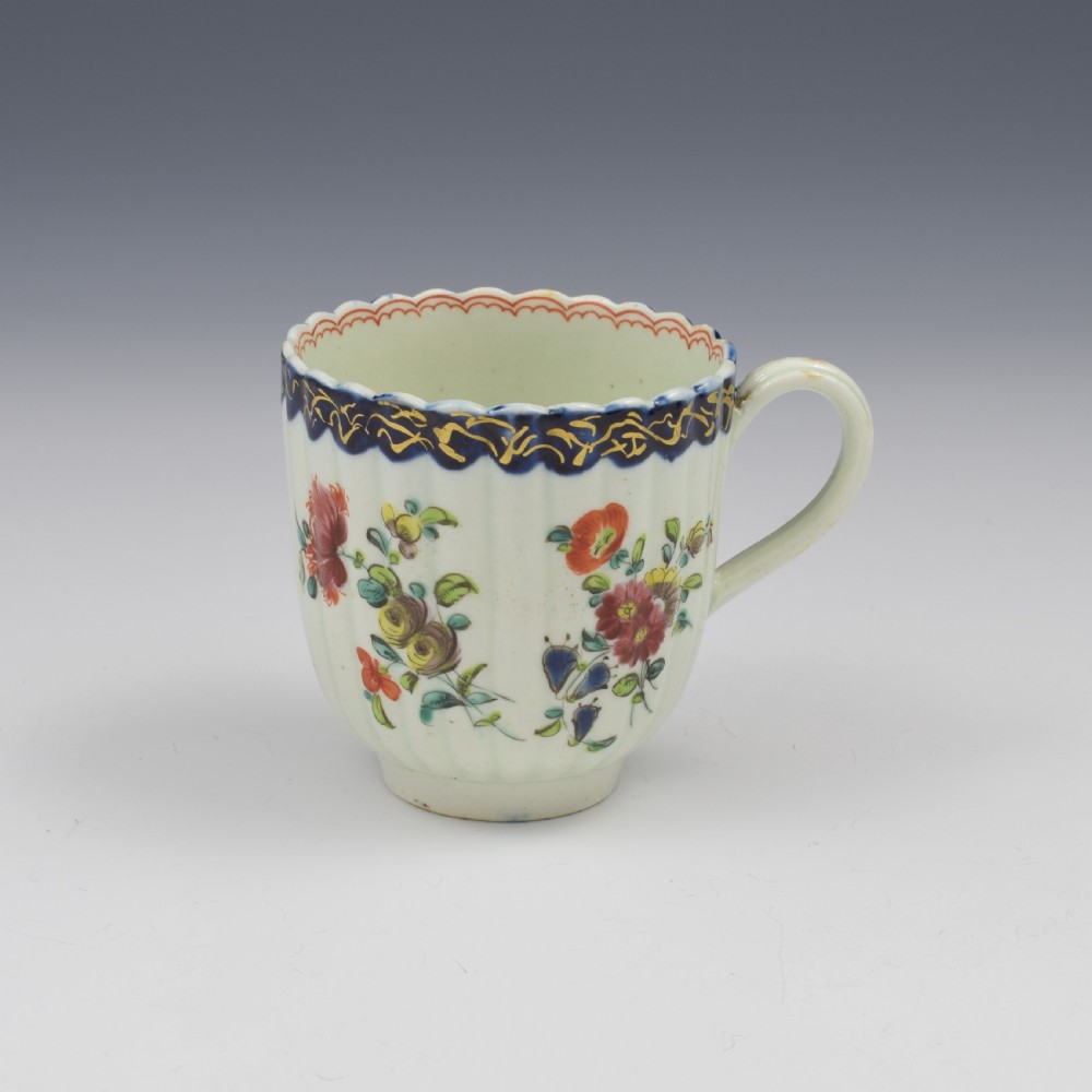 Pennington Liverpool Porcelain Fluted Polychrome Coffee Cup c.1770 View V