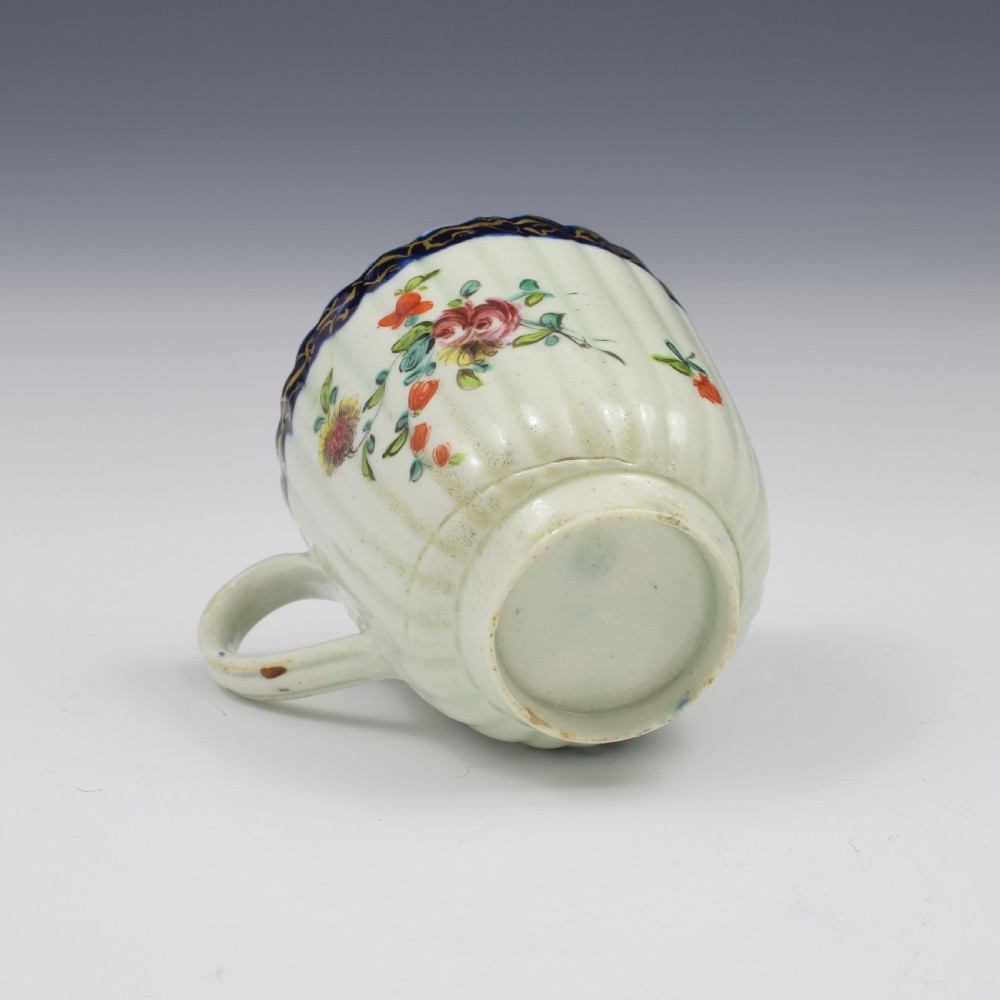 Pennington Liverpool Porcelain Fluted Polychrome Coffee Cup c.1770 View VIII