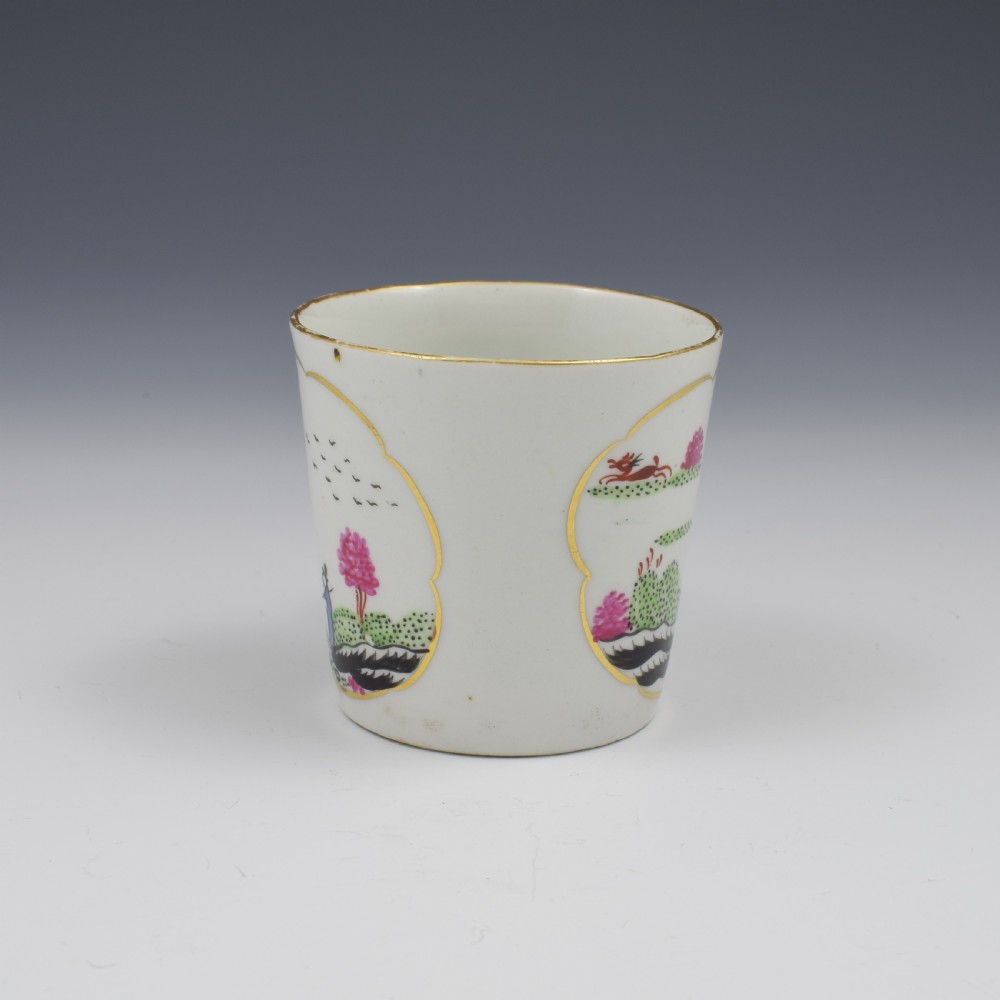 Chamberlain Worcester Porcelain Stag Hunt Coffee Can c.1792 View II