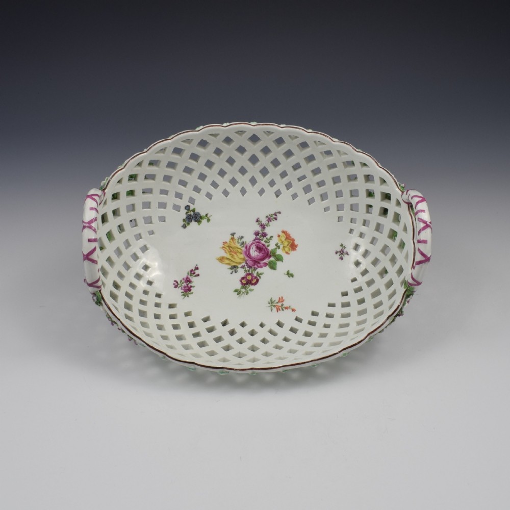 Fine Large Chelsea Red Anchor Porcelain Basket c.1750-1758 View II
