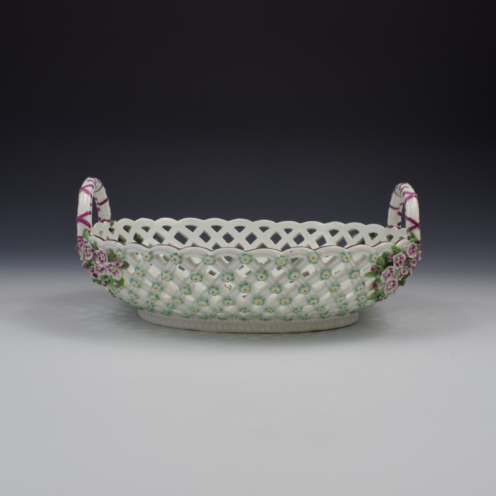 Fine Large Chelsea Red Anchor Porcelain Basket c.1750-1758 View X