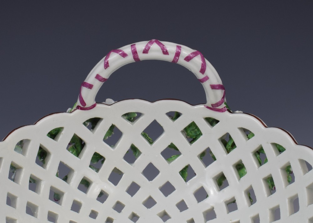 Fine Large Chelsea Red Anchor Porcelain Basket c.1750-1758 View XVII