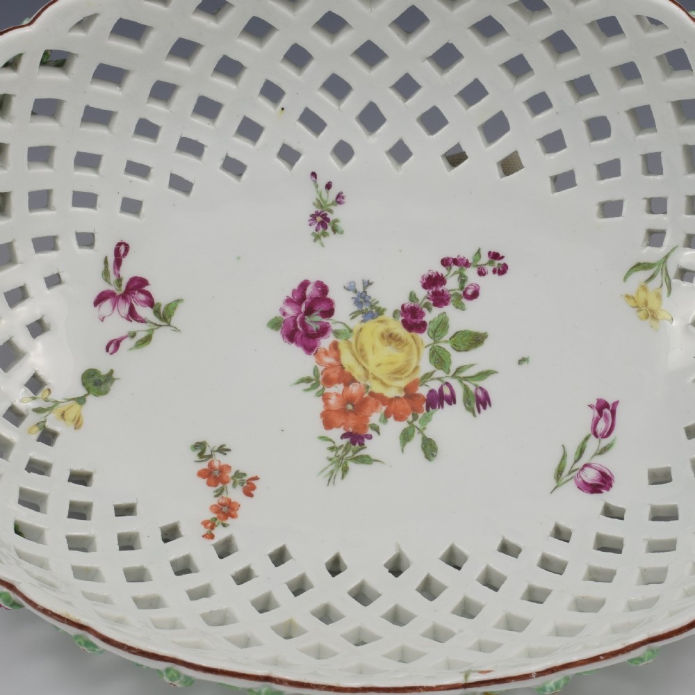 Fine Large Chelsea Red Anchor Porcelain Basket c.1750-1758 View III