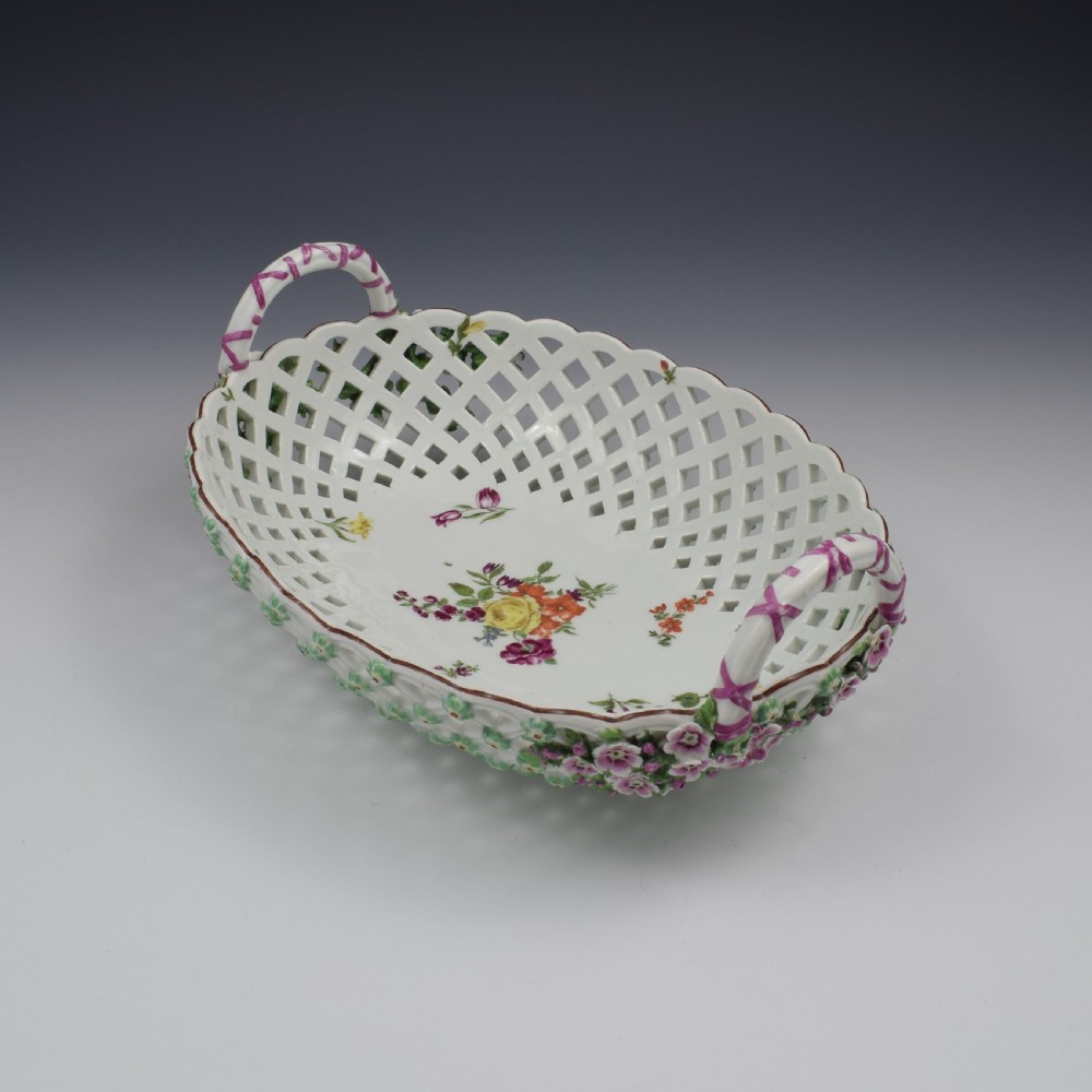 Fine Large Chelsea Red Anchor Porcelain Basket c.1750-1758 View IX