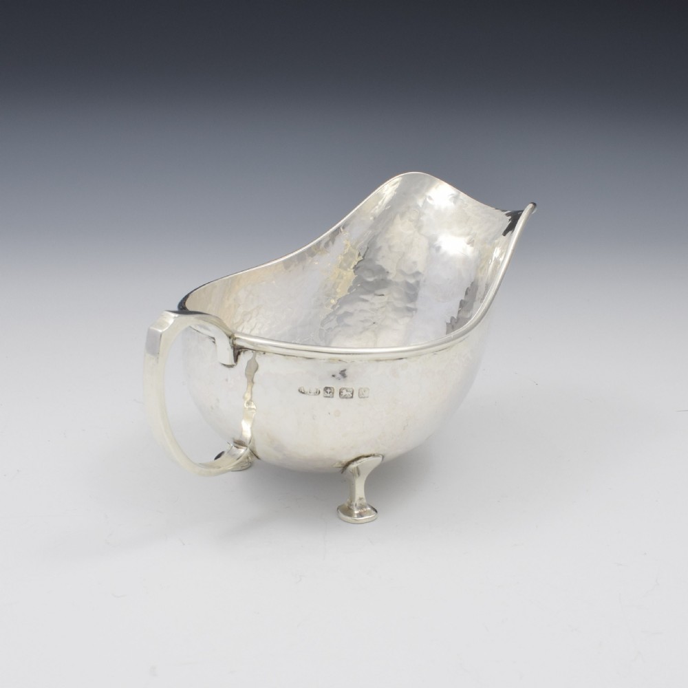 Art & Crafts A. E. Jones Planished Silver Sauce Boat  View VI